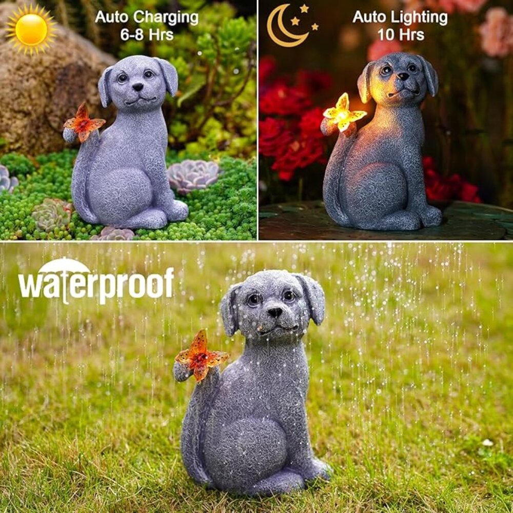 Nacome Solar Dog Outdoor Statues for Garden - Picture 2 of 8